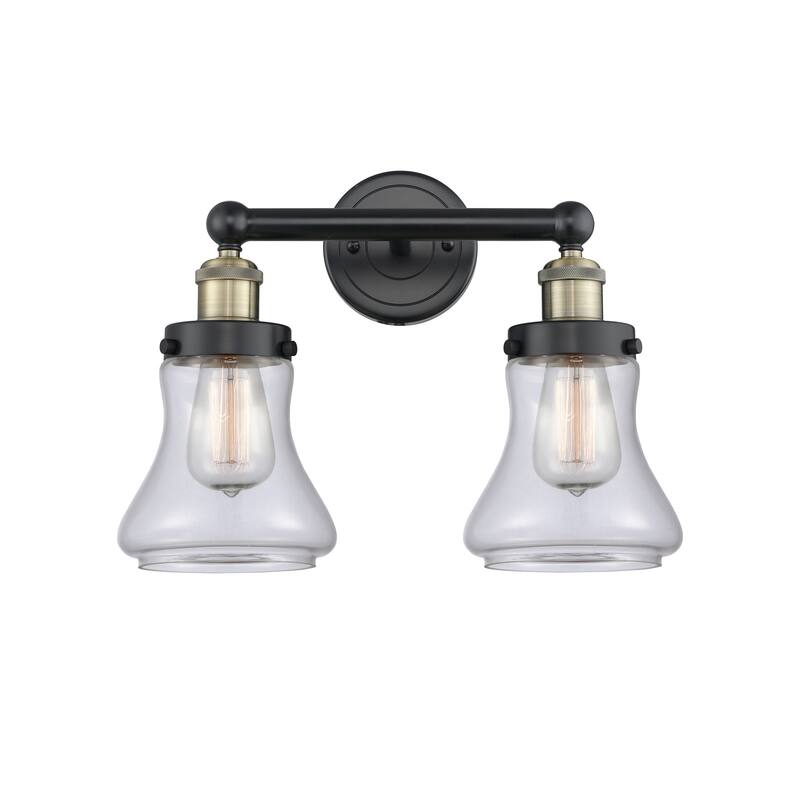 Innovations Lighting 616-2W-10-16 Bellmont Vanity Bellmont 2 Light 16" - Black Antique Brass / Clear