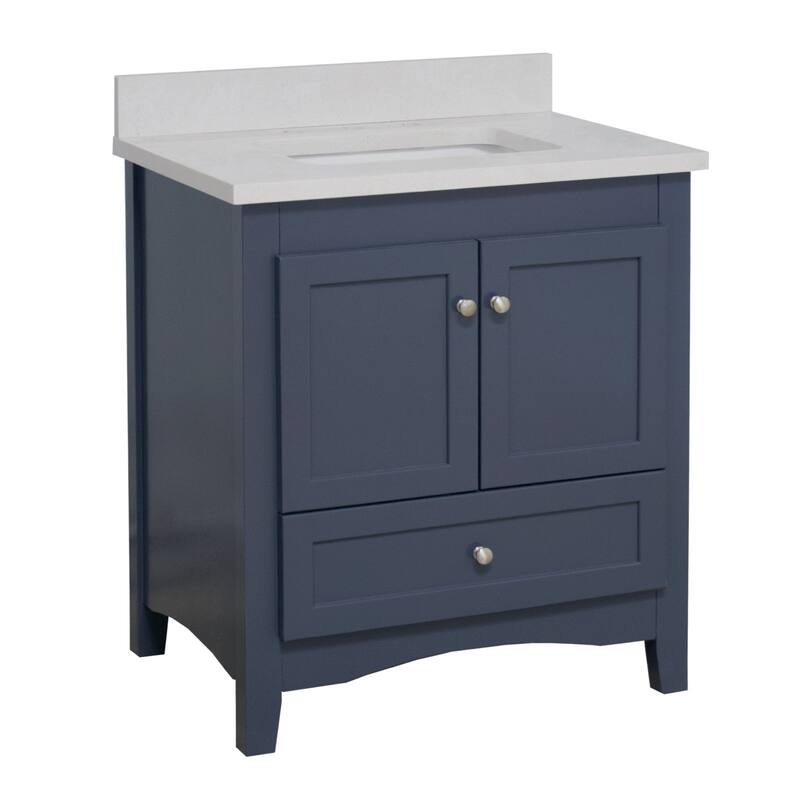 KitchenBathCollection Abbey 30" Bathroom Vanity with Quartz Top