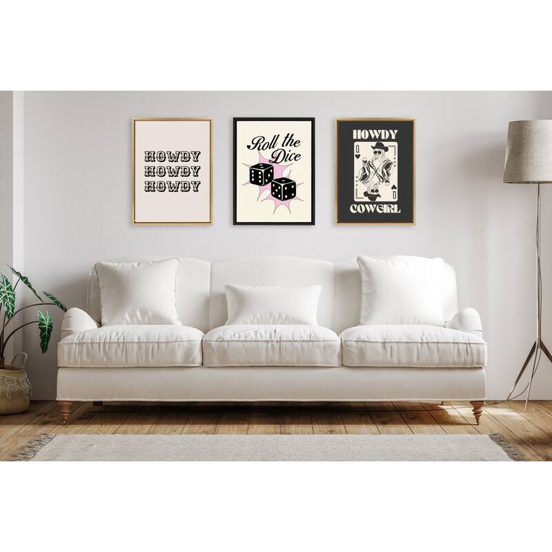 Kate and Laurel Sylvie Feeling Lucky Framed Canvas by Alli Standefer