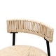 preview thumbnail 25 of 28, Hand Woven Bar Stools with Back Set of 2 Paper Rope Round Barstools with Footrest for Kitchen Island & Dining Rooms