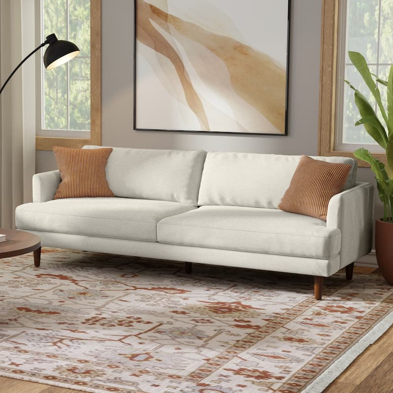 WYNDENHALL Chloris 90 inch Wide Mid-Century Modern Sofa -  90" W x 35.5" D x 32.75" H - Cream White