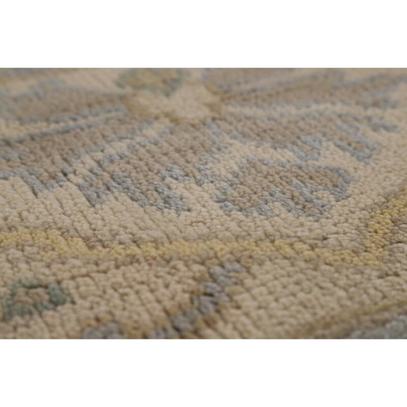 Blue Oushak Indian Area Rug Handmade Wool Carpet - 8'4"x 9'9"
