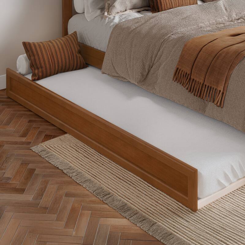 Emelie Platform Bed with Panel Footboard and Twin Trundle