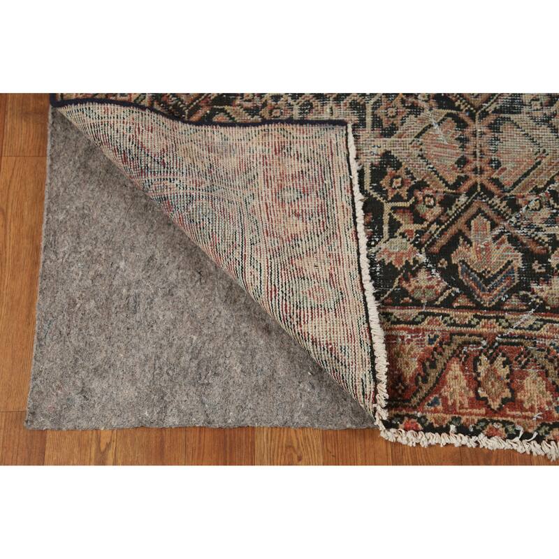 Hand Knotted Oriental 100% Wool Carpet Traditional Geometric Black Mahal Area Rug - 6' 6'' X 4' 1''