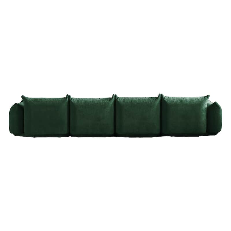 130.7” L-shape Chenille Modular Sofa Modern Sectional Semi-firm Sofa Couch with Ottoman