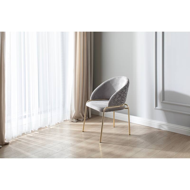 Onyx Chair With Gold Legs - Beige - 21 x 22.5 x 33.5