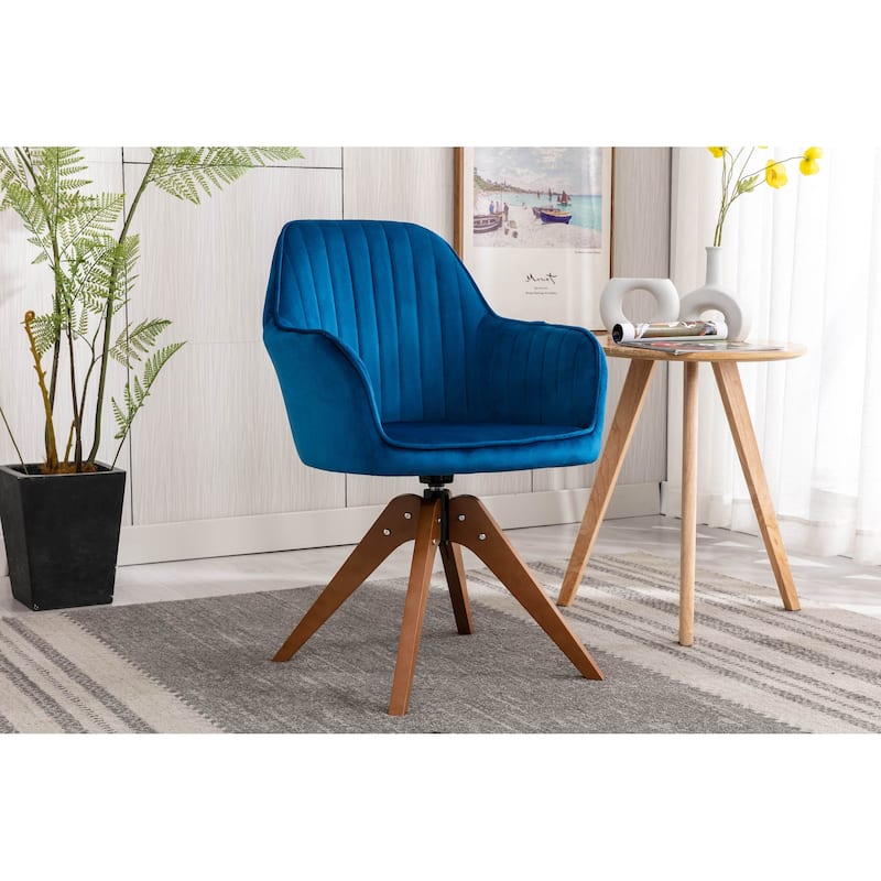 Porthos Home Oana Velvet/ Beechwood Swivel Dining Chair