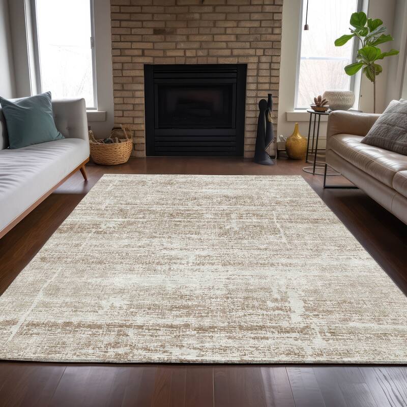 Machine Washable Indoor/ Outdoor Chantille Solid Ombre Rug