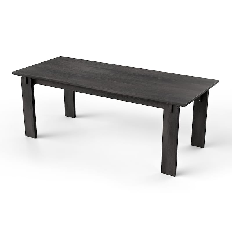 84 Inch Solid Wood Dining Table, Black Walnut Table, Large Rectangular Kitchen Table for 6-8 People Room Table