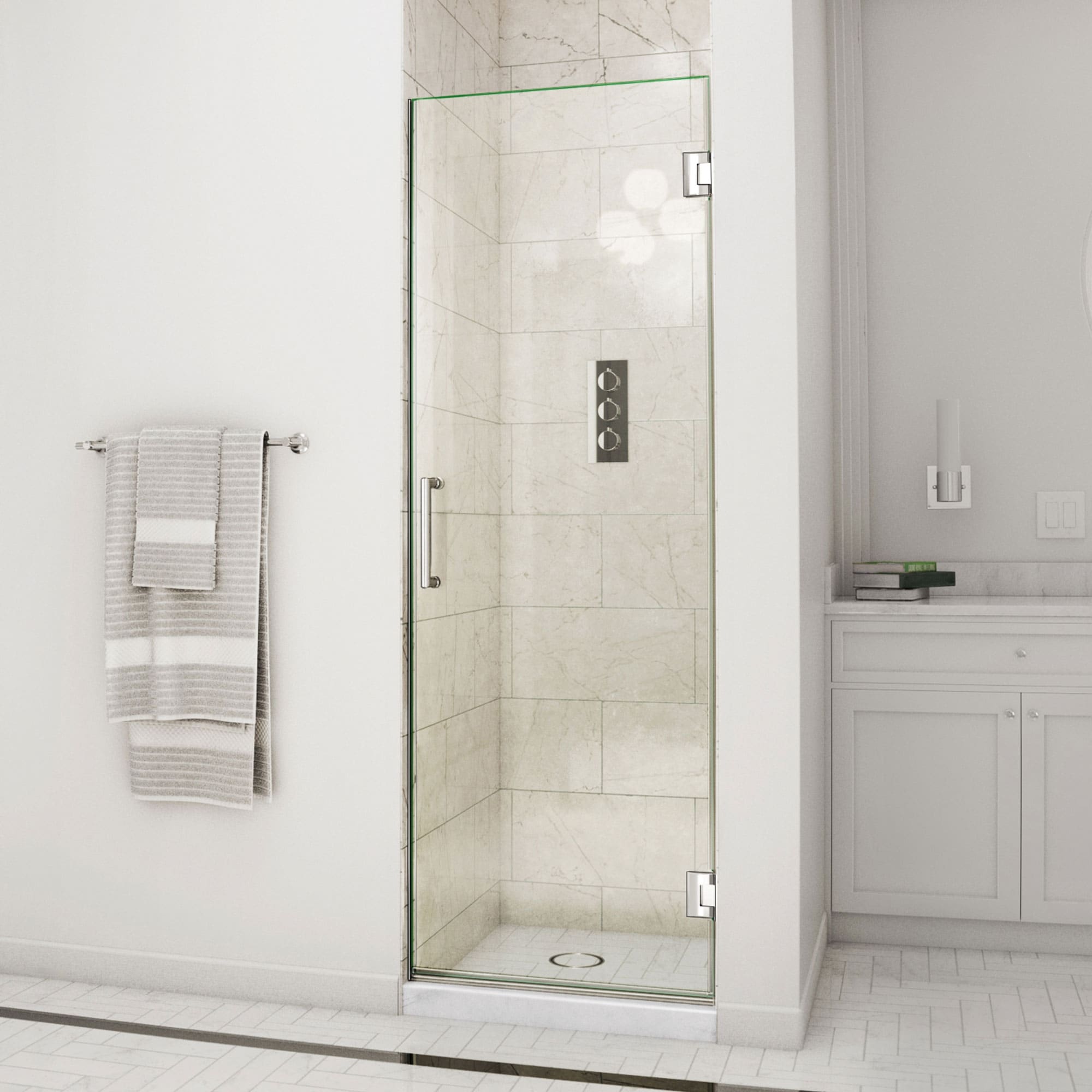 DreamLine Unidoor 28 in. W x 72 in. H Frameless Hinged Shower Door - 28" W