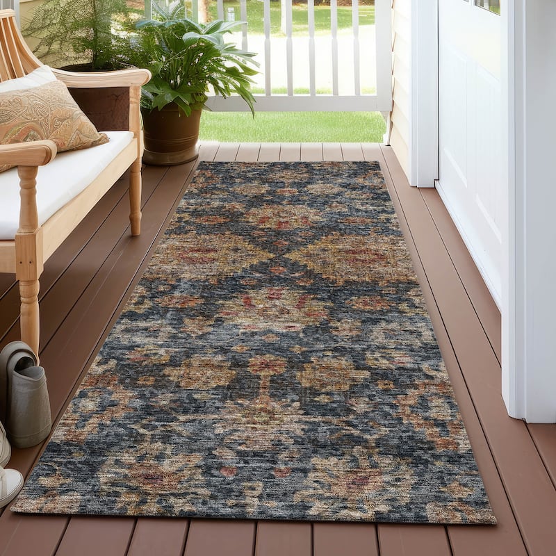 Machine Washable Indoor/ Outdoor Vintage Persian Chantille Rug