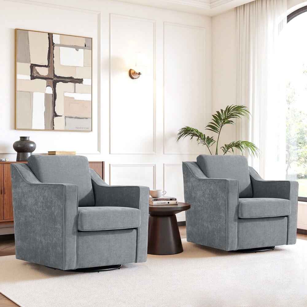 Modern Swivel Upholstered Armchair Accent chair Set of 2