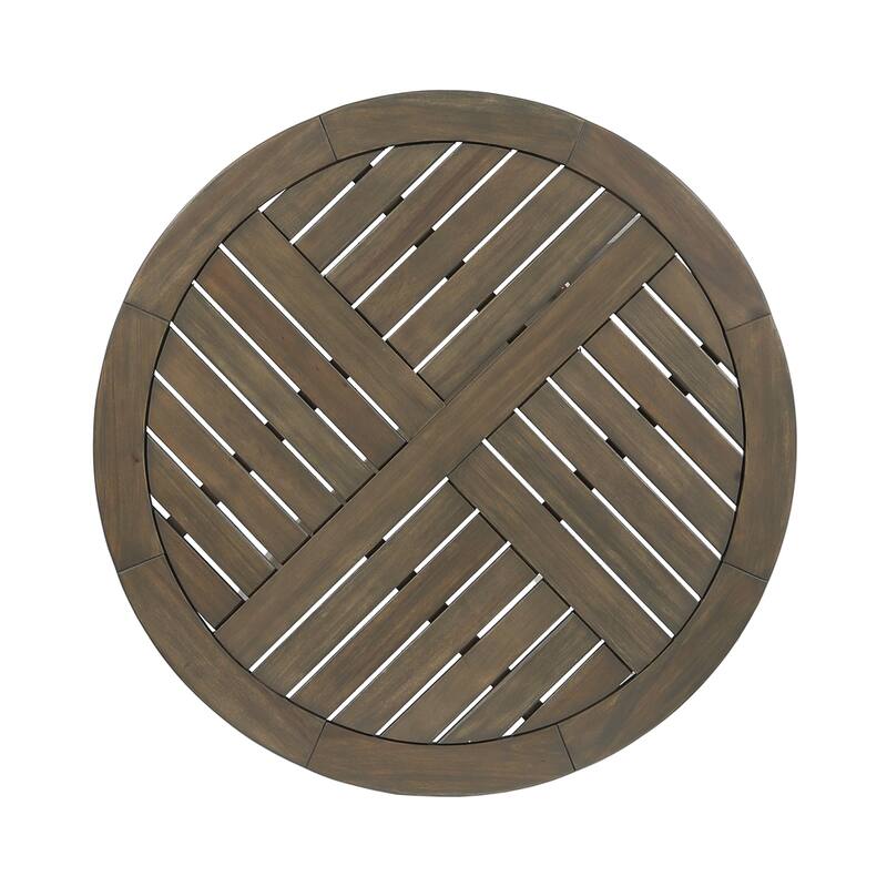 Outdoor Round Acacia Wood Accent table,27.5"