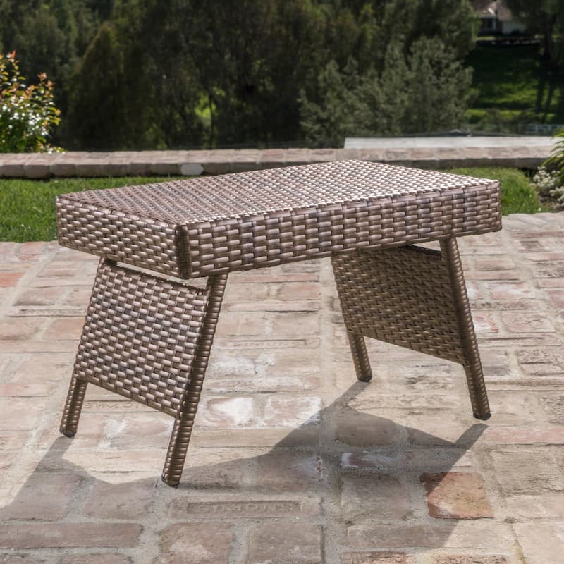 Salem Outdoor Transitional Wicker Adjustable Folding Table by Christopher Knight Home.