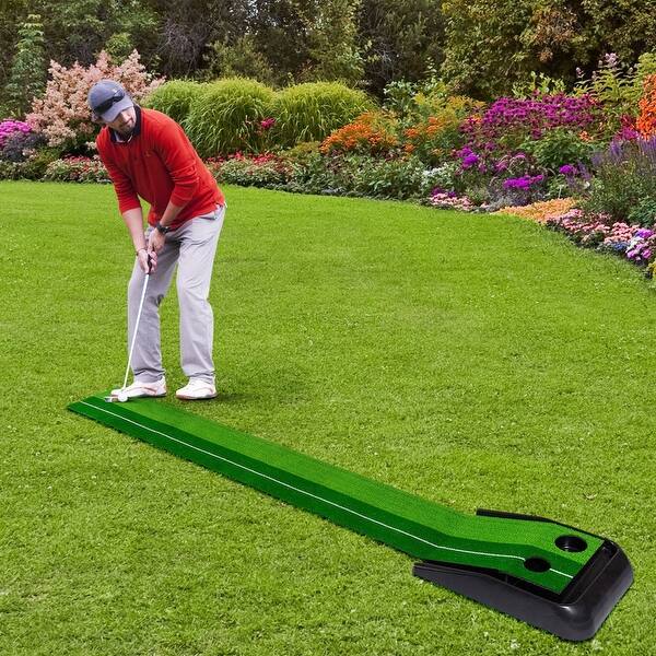 Shop Costway 8ft Golf Practice Putting Mat Training Green Grass