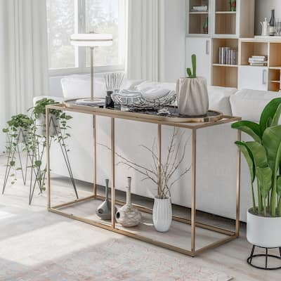 Jaide Contemporary 48-inch Steel Sofa Table by Furniture of America