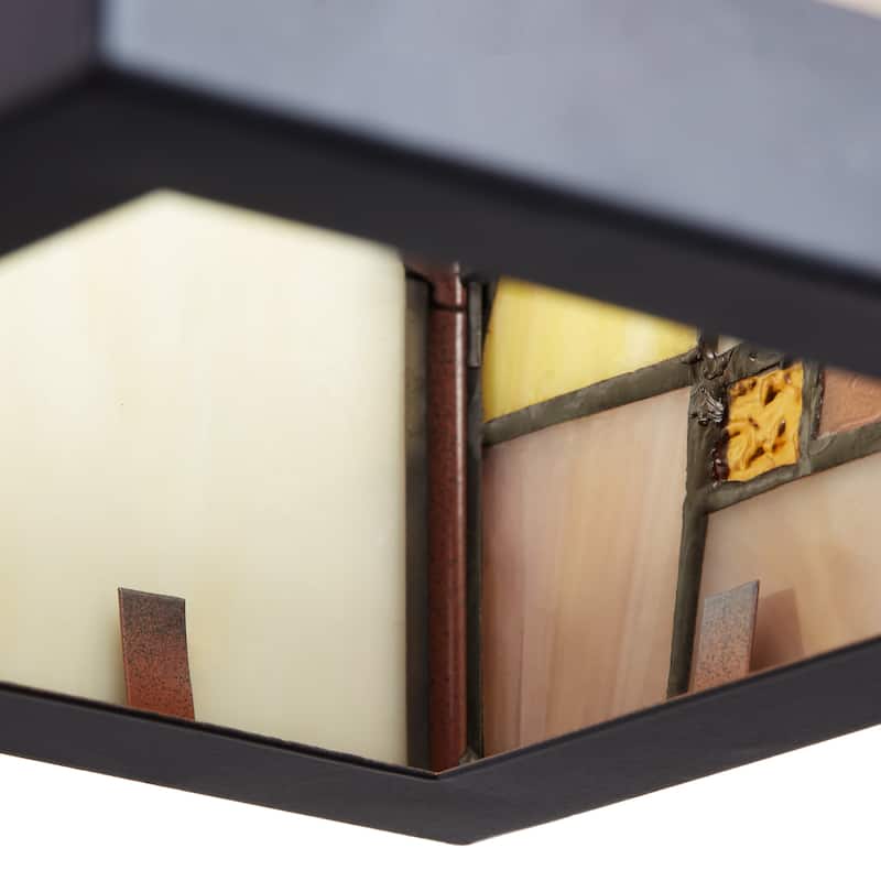 Bawe Red Stained Glass Oil Rubbed Bronze Light Fixture by Havenside Home - 9x10.75x11.75
