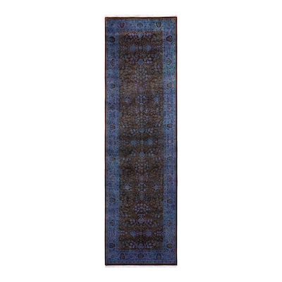 Overton Hand Knotted Wool Vintage Inspired Modern Contemporary Overdyed Orange Area Rug - 3' 0" x 10' 9"