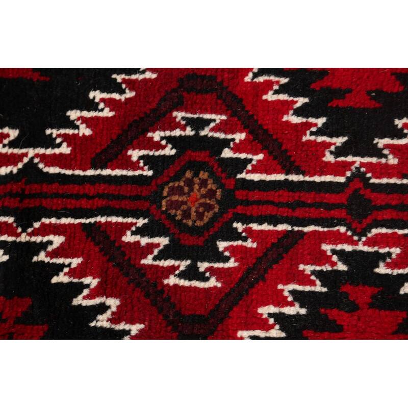 Geometric Balouch Afghan Oriental Area Rug Wool Handmade Foyer Carpet - 4'2" x 6'2"