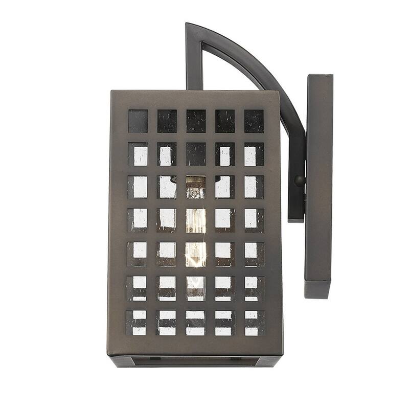 Outdoor Wall Flush Mount 1-Light with Glass Shade and Steel Wet Rated Fixture LED A19 Compatible - 10.75" H x 5" W x 7" D