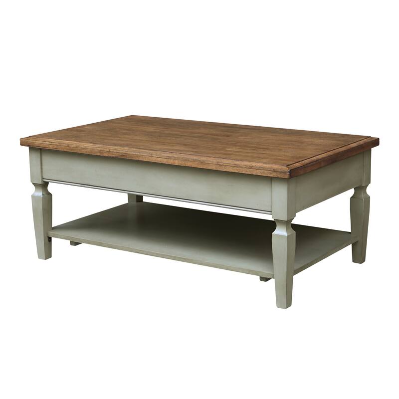 Vista Solid Wood Coffee Table - 48"W x 28"D x 20"H