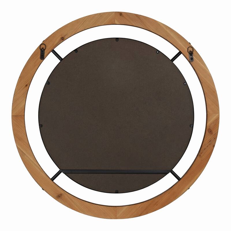 Kate and Laurel Whalen Round Wood Wall Mirror - 32x32