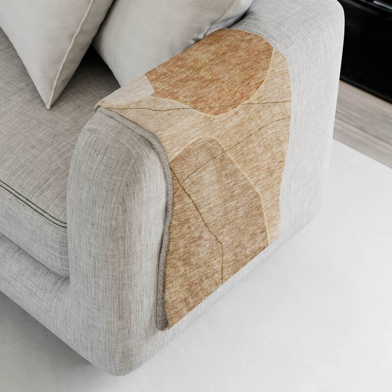 Premium Machine Washable Abstract Contemporary Sherpa Throw Blanket - Paprika - 4'2" x 5'10"