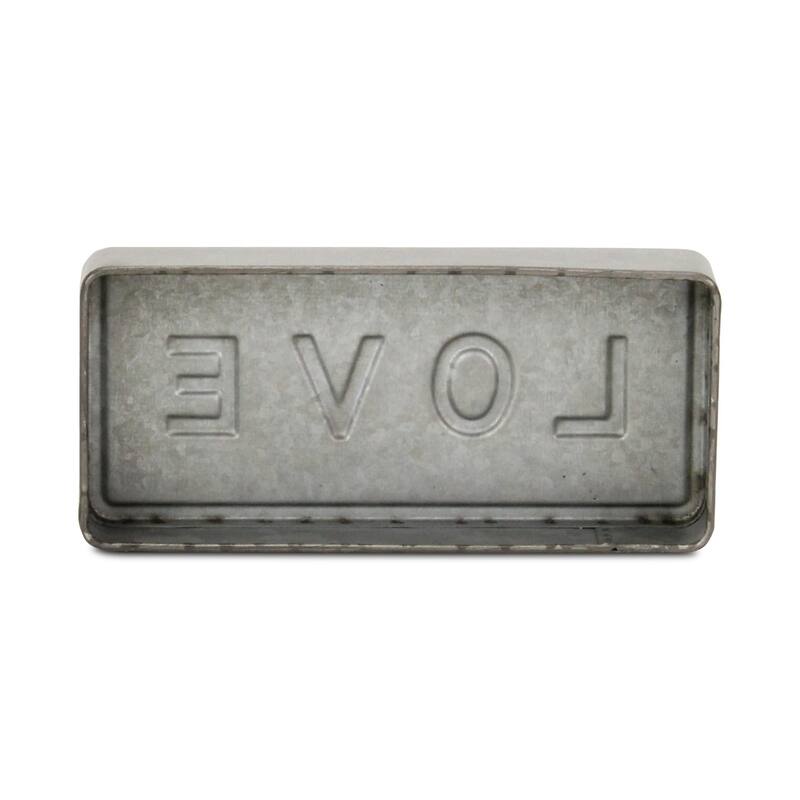 Raised Love Rectangular Metal Sign - 8.5"