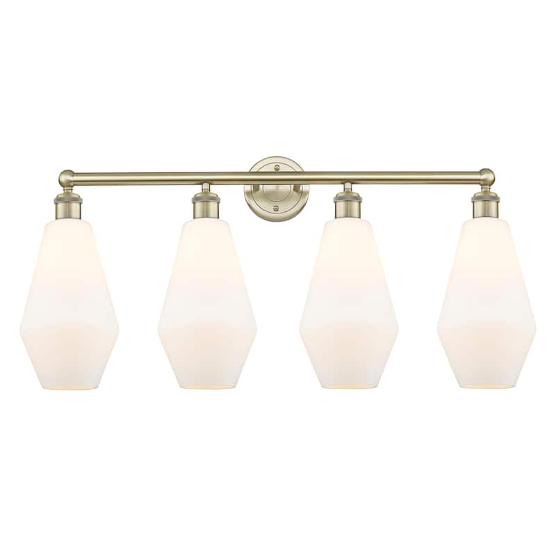 Innovations Lighting Cindyrella - 4 Light 34" Bath Vanity Light - Antique Brass/Cased Matte White