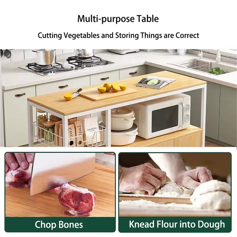 Modern Wooden Kitchen Utility Storage Buffets Shelf with Cabinet