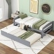 preview thumbnail 4 of 23, Twin Size Platform Bed with Twin Size Trundle Grey