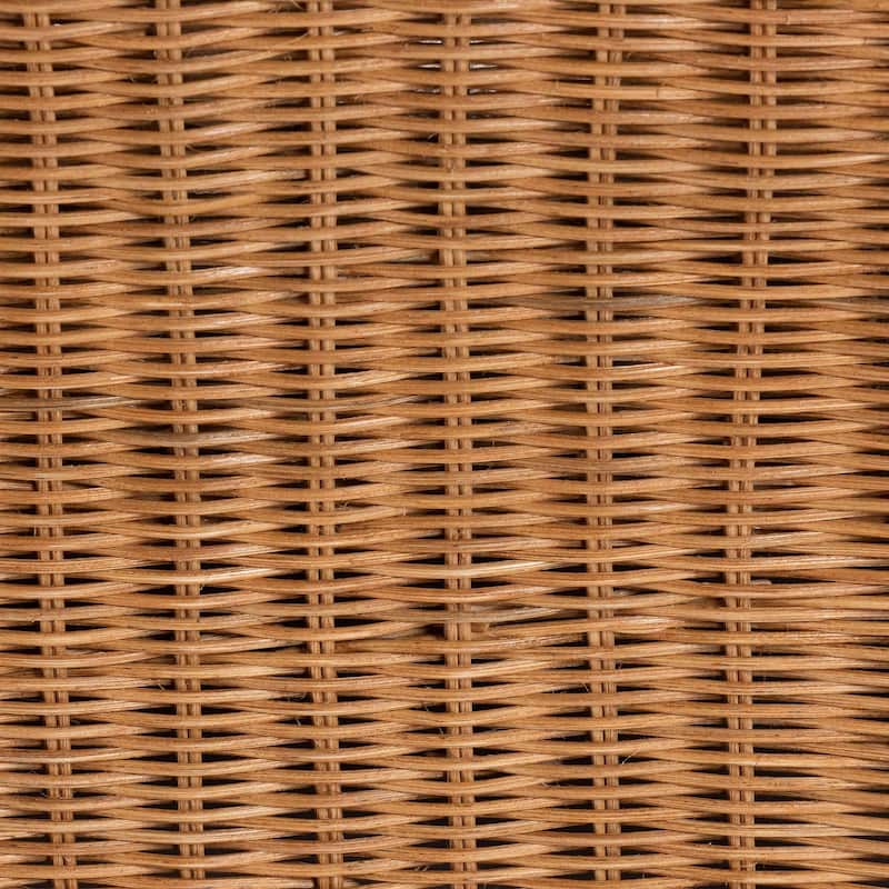 Belita Natural Rattan Pet Bed with Scalloped Base - Handwoven Wicker Enclosed Lounge Bed for Dogs or Cats with Removable Cushion