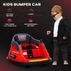 preview thumbnail 7 of 5, 12V Kids' Electric Bumper Car: Remote Control, 360° Spin, LED Lights, Music, Red