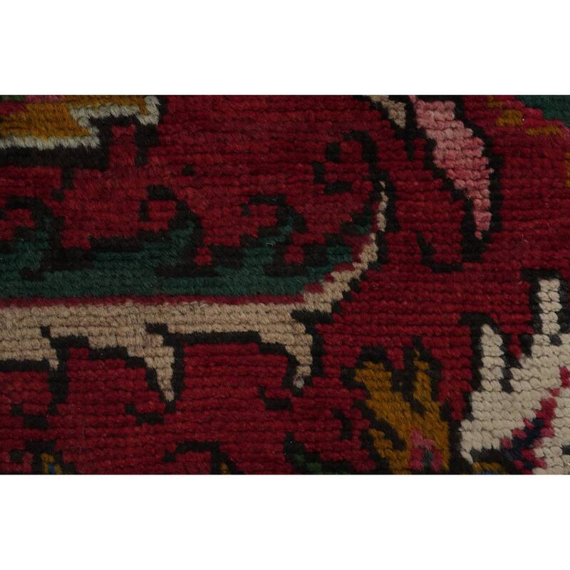 Hand Knotted Oriental 100% Wool Carpet Traditional Floral Red Heriz Area Rug - 12' 10'' X 9' 6''