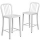 preview thumbnail 108 of 116, 2 Pack 24'' High Metal Indoor-Outdoor Counter Height Stool w/ Vertical Slat Back