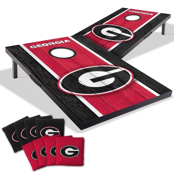 slide 2 of 7, Georgia Bulldogs NCAA Compact 2x3 Tailgate Cornhole Board Set Include Carrying Case