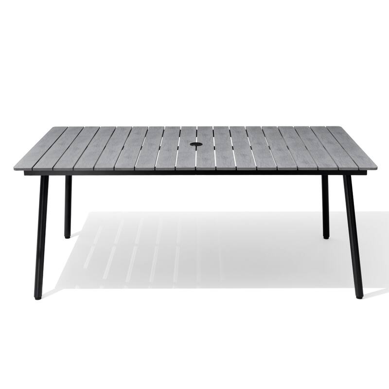 Outdoor Dining Furniture Rectangular Dining Table with Umbrella Hole