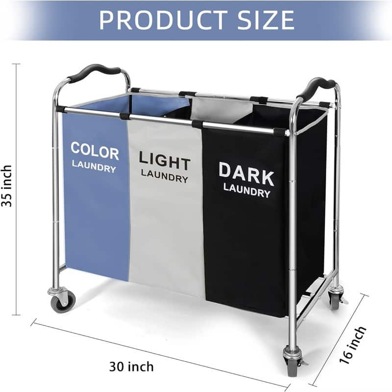 240L Laundry Hamper Large Laundry Basket with Wheels - 35"L x 16"W x 30"H