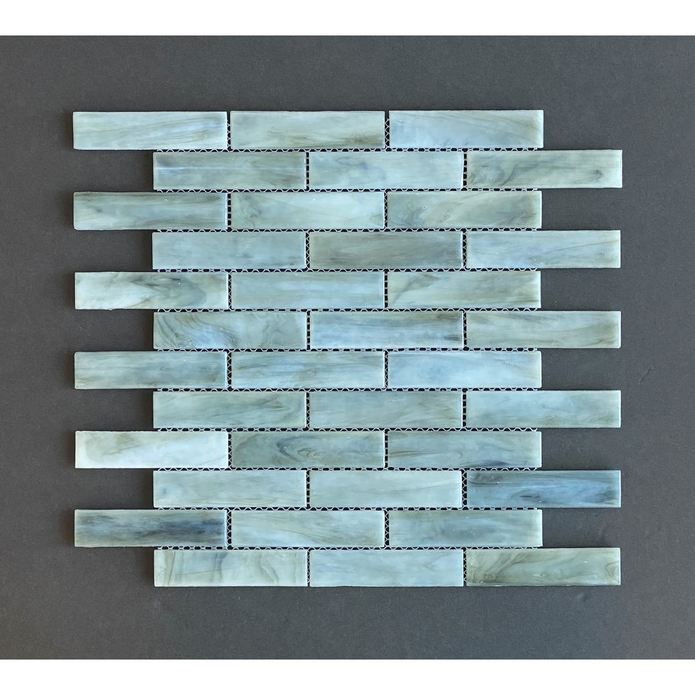 1 x 4 Brick Iridescent Glass Mosaic Wall Tiles