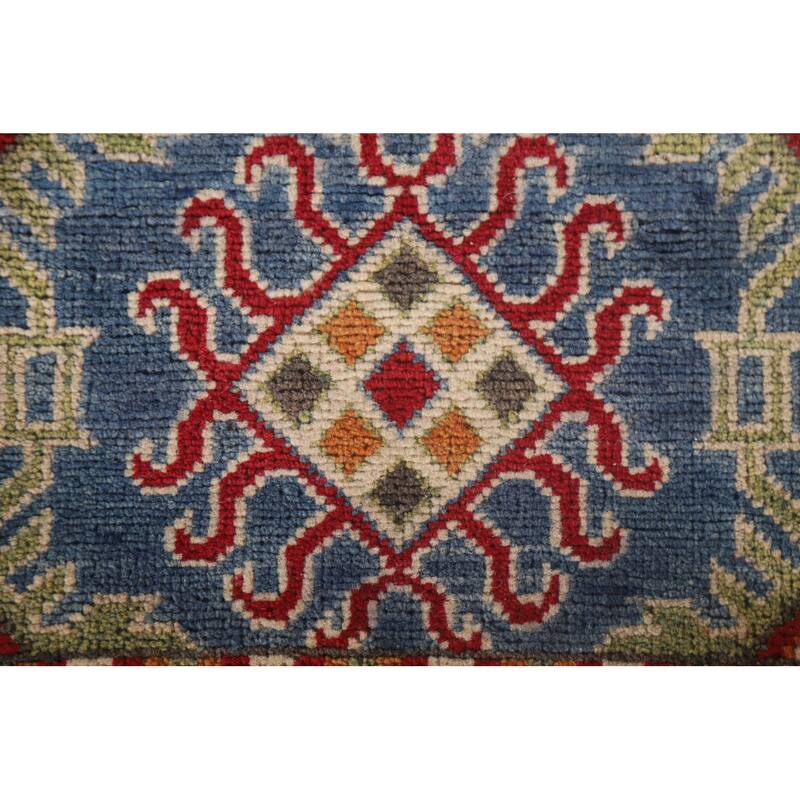 Hand Knotted Oriental 100% Wool Carpet Traditional All-Over Multi-Colored Kazak Runner Rug - 16' 0'' X 2' 7''