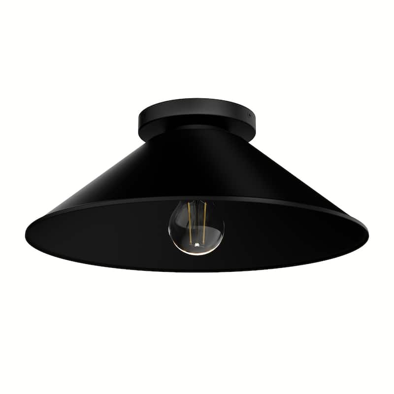 Hunter Skyflow Outdoor 1-Light 14" Flush Mount Ceiling Light - Transitional, Modern Rustic - Wet-Rated!