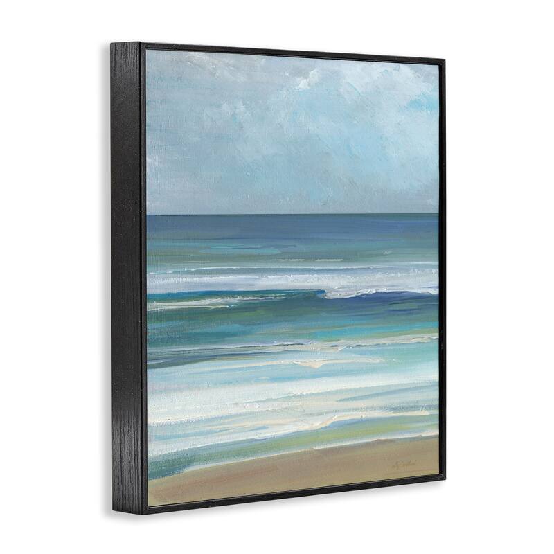 Stupell Calming Beach Wave Visage Framed Giclee Art Design By Sally Swatland