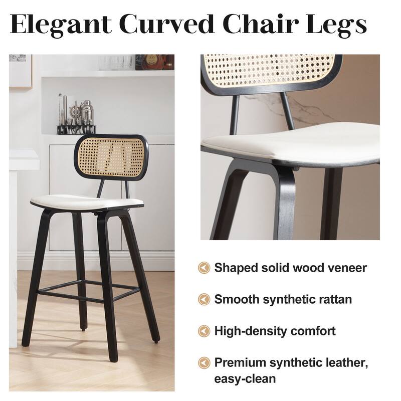 26-Inch Upholstered Counter/ Bar Stools Set of 2 or 3 - 35.1"H x 17.7"W x 19.5"D