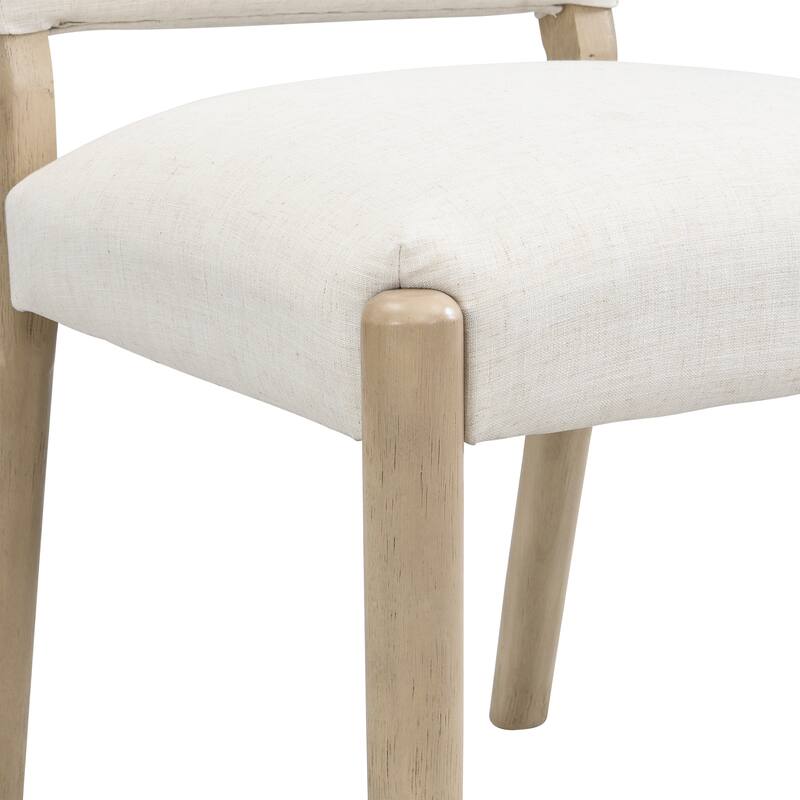 Christopher Knight Home - Mid-Century Upholstered Armless Dining Side Chairs with Rubber Wood Frame (Set of 2)