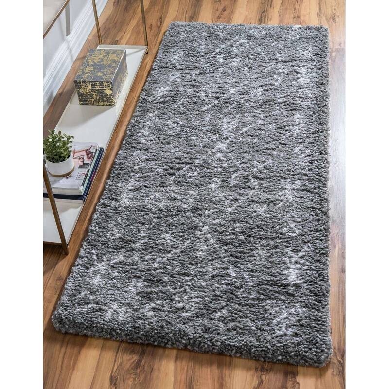Shag Shoploni Collection Area Rug - 2'7"x10' - Gray