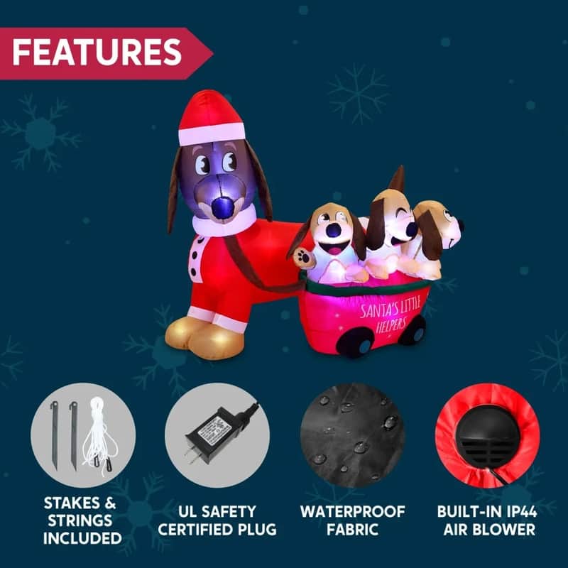 Cheerful Christmas Puppy Inflatable