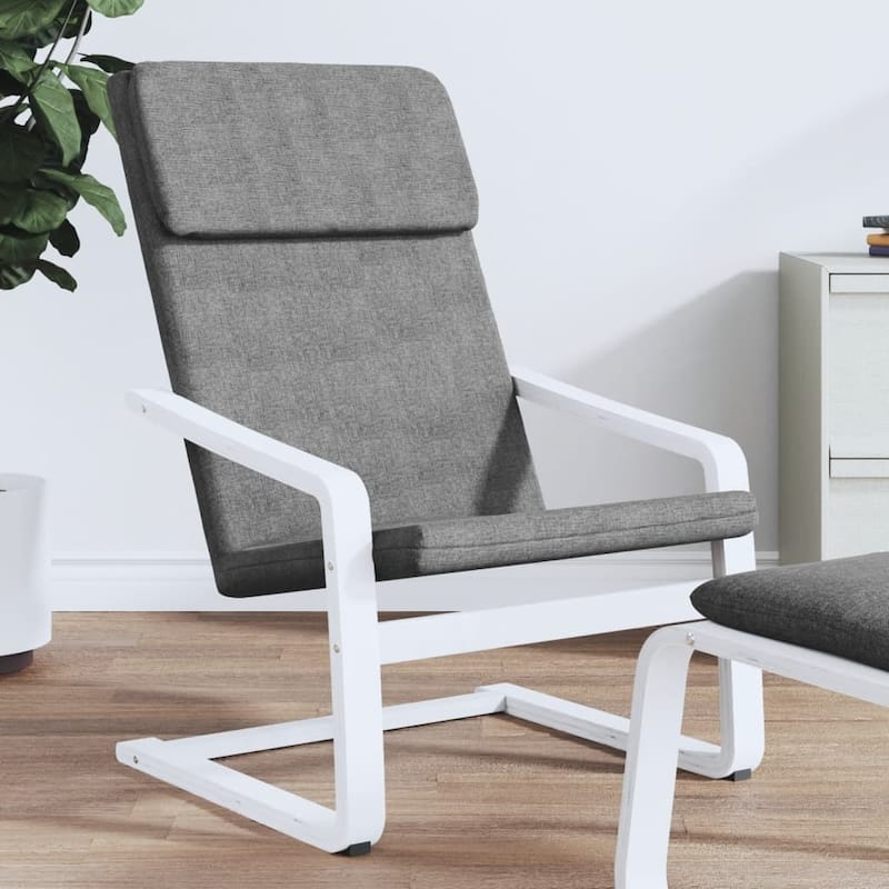 vidaXL Relaxing Chair Cream Fabric - 23.2" x 32.3" x 38.6"