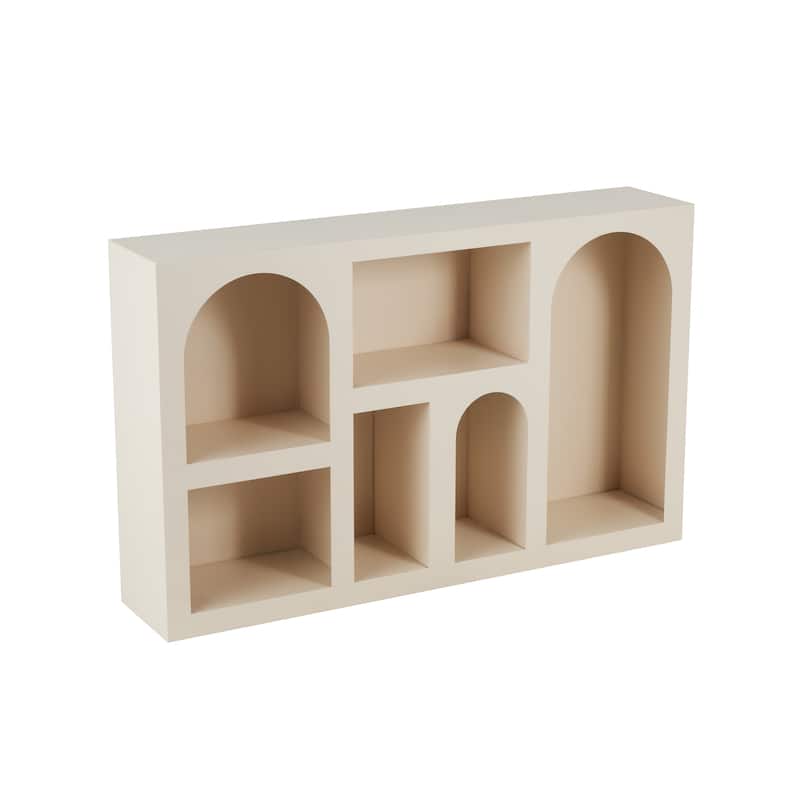 Metal Geometric 5 Shelf Shelving Unit - Black or Cream - Roche River Decor