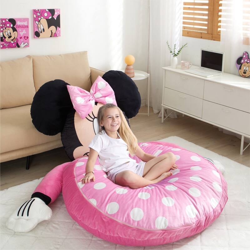 Disney Minnie Mouse Oversized Floor Lounger for Kids,Nap/Play Mat