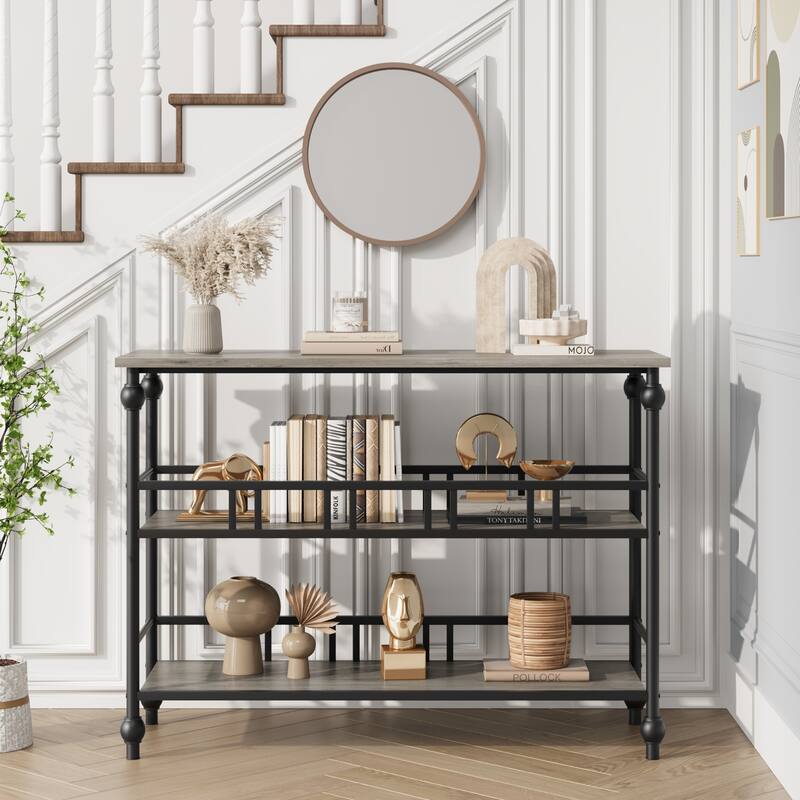 Console Table, 3-Tier Sofa Tables Narrow Entryway Table